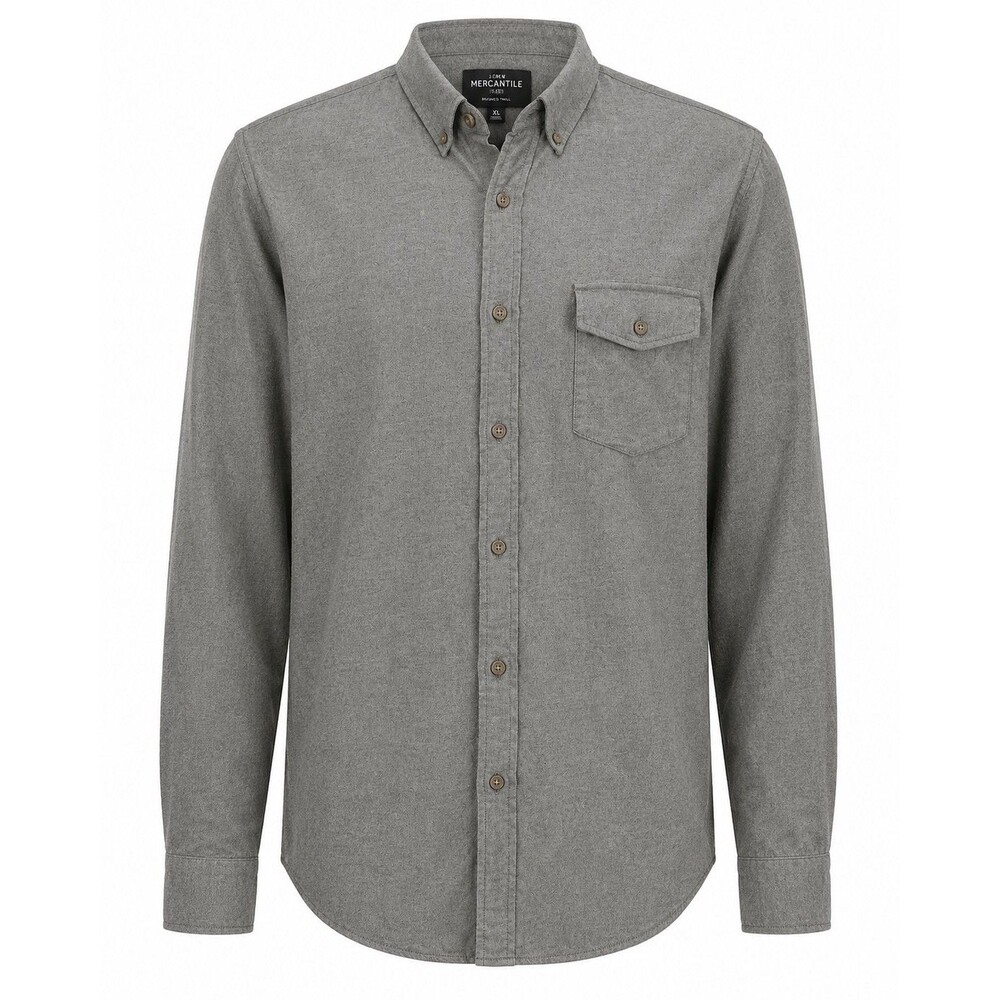 J. Crew Brushed Twill Men's Long Sleeve Button Shirt Size XL Gray